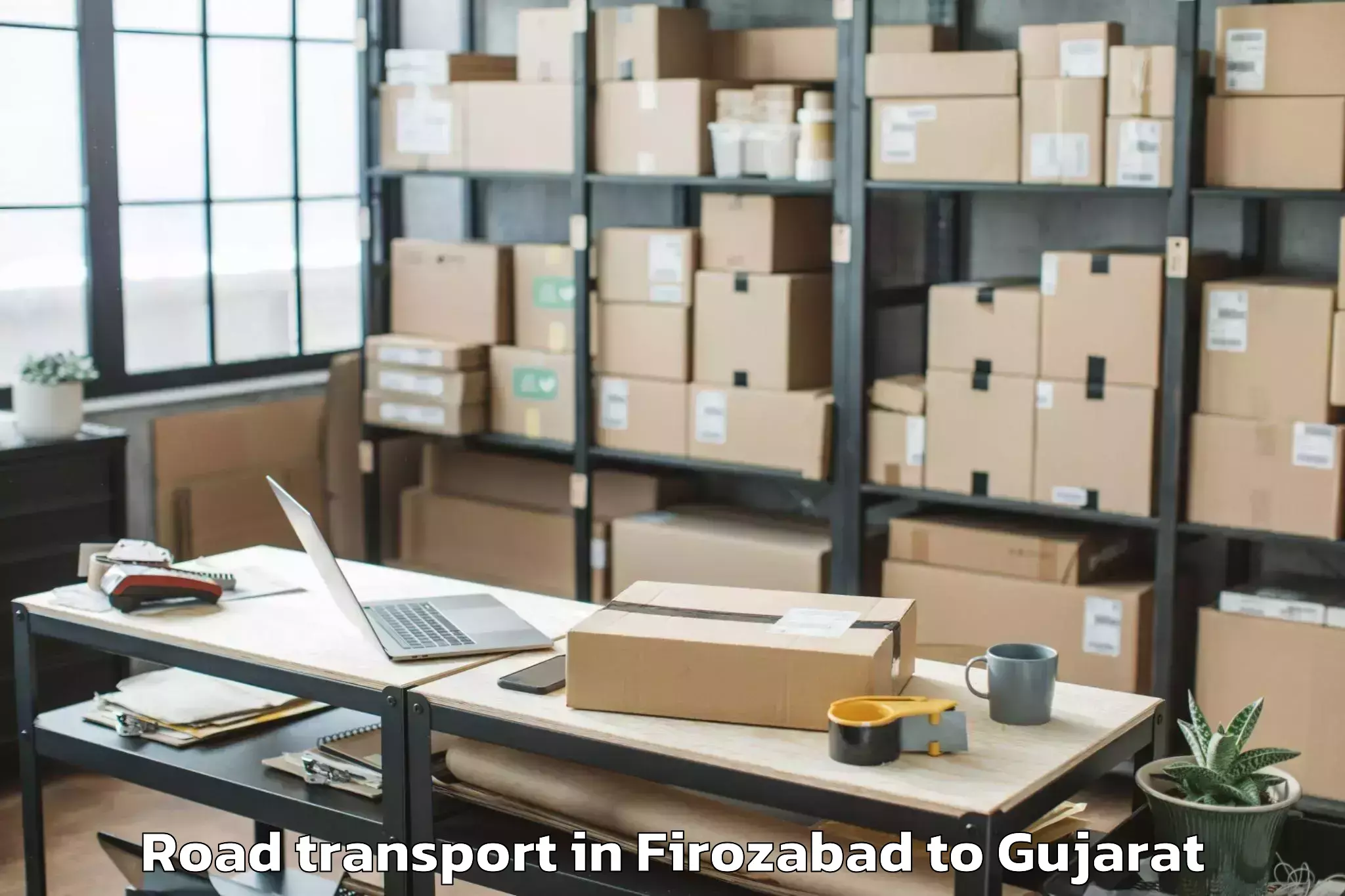 Professional Firozabad to Thasra Road Transport